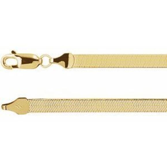 Kazi Luxury 14k Yellow Gold 3.8 mm Flexible Herringbone 20